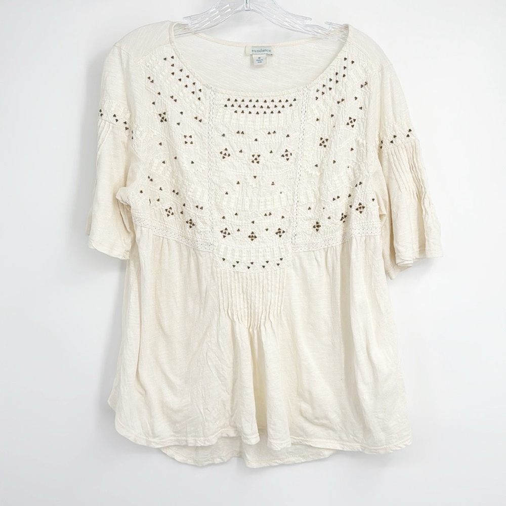 Sundance Cream Embroidered Blouse - Picture 2 of 10